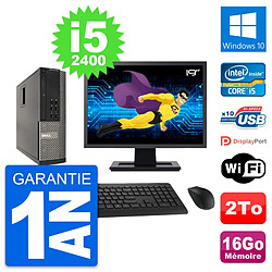 PC Dell 990 SFF Ecran 19" Intel i5-2400 RAM 16Go Disque Dur 2To Windows 10 Wifi - Occasion