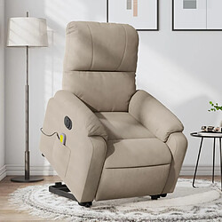 Maison Chic Fauteuil Relax pour salon, Fauteuil inclinable de massage électrique taupe -GKD24116