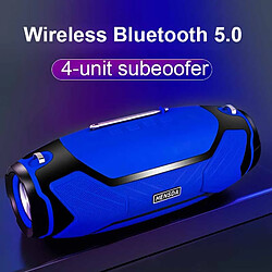 Universal Haut-parleur Bluetooth haute puissance 40W Portable Outdoor Column Imperméable Stéréo Ultra-Low Ordinateur Ordinateur Haut-parleur Music Center Radio | Haut-parleur Portable (Bleu)