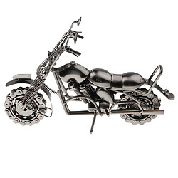 modèle de moto sculpture rétro moto pour décor de table à domicile argent gris