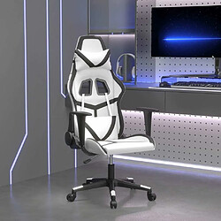 Maison Chic Chaise de jeu, Chaise gaming, Fauteuil gamer d'ordinateur,Chaise de Bureau Blanc et noir Similicuir -GKD49416