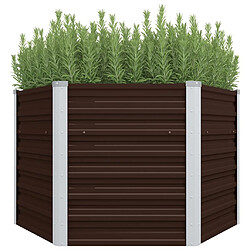 Maison Chic Jardinière,Lit surélevé de jardin - Bac à fleurs - pot de fleur Marron 129x129x77 cm Acier galvanisé -GKD70423