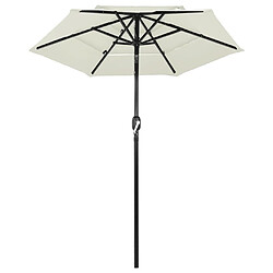 ComfortXL Parasol à 3 Niveaux Avec Mât En Aluminium Sable 2 M