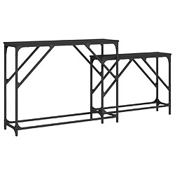 vidaXL Tables console gigognes 2 pcs noir bois d'ingénierie