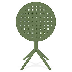 Avis Alterego Table pliable ronde 'GIMLI' en matière plastique verte - intérieur / extérieur - Ø 60 cm