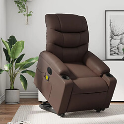 vidaXL Fauteuil inclinable de massage électrique marron similicuir