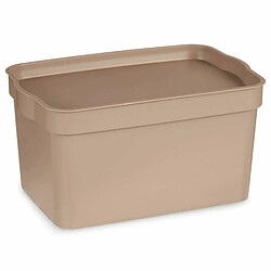 Kipit Boîte de rangement avec couvercle Beige Plastique 2,3 L 13,5 x 11 x 20 cm (24 Unités)