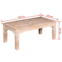 vidaXL Table basse Bois d'acacia 110x60x45 cm pas cher