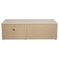 Decoshop26 Meuble TV compartiment de rangement avec porte 43x140x41 cm MDF aspect chêne blanc 04_0007853 pas cher