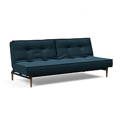 Inside 75 INNOVATION LIVING Canape SPLITBACK STYLETTO convertible lit 115*210 cm piétement noyer Tissu Argus Navy Blue