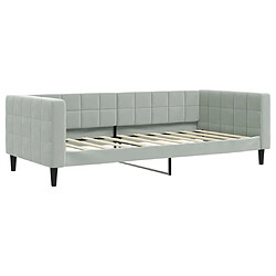 vidaXL Lit de repos sans matelas gris clair 90x190 cm velours