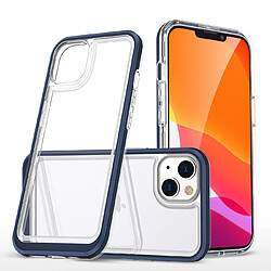 Ozzzo coque transparente 3 en 1 pour iphone 13 avec cadre en gel bleu