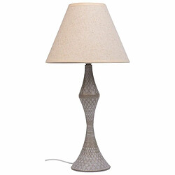 Avis Lampe de bureau Alexandra House Living Blanc Gris Métal Tissu 220-240 V 23 x 46 x 23 cm