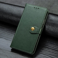 Avis Wewoo Housse Coque Pour One Plus 7T Étui en cuir de couleur unie rétro avec boucle de protection téléphone portable cadre photo et fente carte et fonction de support et porte-monnaie Vert