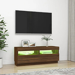 Avis vidaXL Meuble TV avec lumières LED chêne marron 100x35x40 cm