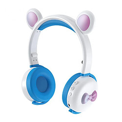 Yonis Casque Audio Enfant Bluetooth LED Ours 12h