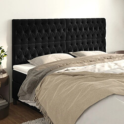 Maison Chic Lot de 4 Têtes de lit design pour chambre - Décoration de lit Noir 100x7x78/88 cm Velours -MN34002