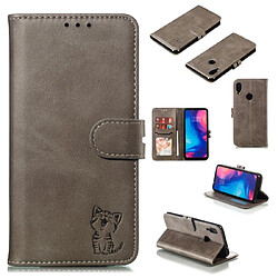 Wewoo Coque Fashion Etui de protection en cuir pour Redmi Note 7 Gris