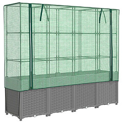 vidaXL Jardinière surélevée avec housse aspect rotin 160x40x153 cm