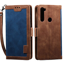 Etui en PU style d'épissage vintage avec support bleu pour votre Xiaomi Redmi Note 8T