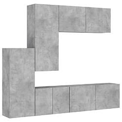 vidaXL Unités murales TV 5 pcs gris béton bois d'ingénierie