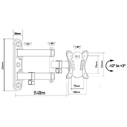 Avis Support Maclean pour TV ou moniteur, max. VESA 100x100, 13-32", 30kg, noir, MC-417