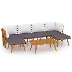 Maison Chic Salon de jardin 7 pcs + coussins - Mobilier/Meubles de jardin - Table et chaises d'extérieur Bois d'acacia solide -MN94637