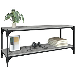 Acheter Maison Chic Meuble TV scandinave gris - Banc TV pour salon Sonoma 100x33x41 cm Bois d'ingénierie et acier -MN80560