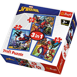 trefl Puzzle 3 en 1 modèle Spiderman 20-36-50 pièces, 34841, Multicolore