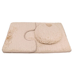 Universal Set de 3 tapis antidérapants pour la salle de bains Tapis sanitaire pour le sol Tapis antidérapant pour la douche Housse de toilette Tapis de douche pour le sol | Marron Set de 3 pièces 50 * 80cm + 50 * 40cmU + 47 * 51cmO(brun)