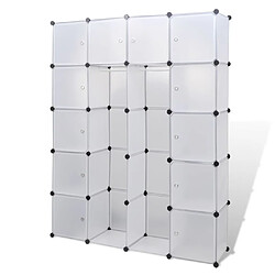 vidaXL Armoire modulaire 14 compartiments blanc 37 x 146 x 180,5 cm