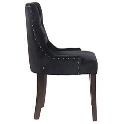 Avis Decoshop26 Chaise de salle à manger assise design classique boutons décoratifs en velours noir et pieds en bois marron 10_0001928