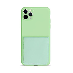 Coque en silicone souple avec porte-carte vert clair pour votre Apple iPhone 11 Pro 5.8 pouces