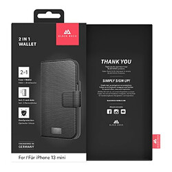 Black Rock Etui portefeuille "2 en 1" pour iPhone pour Apple 13 Mini, noir