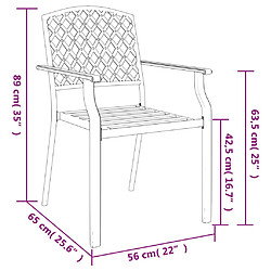 vidaXL Ensemble à manger de jardin 3 pcs anthracite acier pas cher