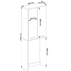 Avis AKORD Meuble pour machine corps Gris graphite, façade Blanc 64x180x30 cm