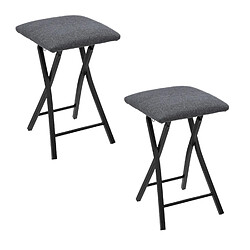 Five Simply Smart Lot de 2 tabourets d'appoint pliables confort - Gris