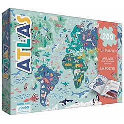 Atlas : un puzzle, un livre pour découvrir le monde, un poster