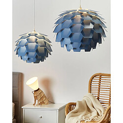 Beliani Lampe suspension bleu gros abat-jour SEGRE