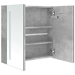 Acheter vidaXL Armoire de salle de bain à miroir LED Gris béton 62x14x60 cm