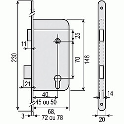 Vachette SERRURE LARD S/C.D445VR A45BRD