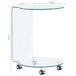 vidaXL Table basse 45x40x58 cm Verre trempé pas cher