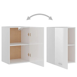 Acheter vidaXL Armoire suspendue Blanc brillant 39,5x31x60cm Bois d'ingénierie