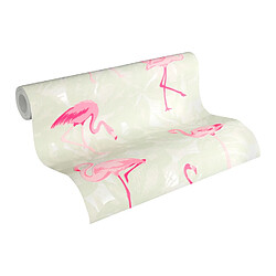 Avis As Creation A.S. Création papier peint feuilles tropicales avec des flamants roses sable beige et rose