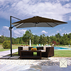 Acheter Elios Parasols Parasol de jardin avec bras réglable en aluminium avec mât décentralisé 3x3m Paradise Brown, Styles: sans volant