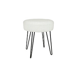 Tabouret Bouclette Blanc - Ostaria