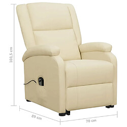 vidaXL Fauteuil Crème Similicuir pas cher