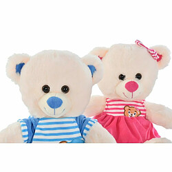 Ours en peluche DKD Home Decor Bleu Beige Rose Enfant Ours 27 x 20 x 30 cm (2 Unités)