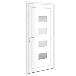 Acheter vidaXL Porte d'entrée Blanc 100x210 cm Aluminium et PVC