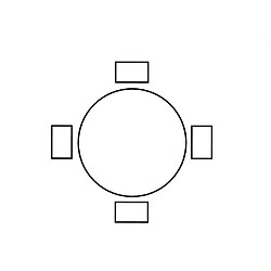 Inside 75 Table repas rond 4 couverts STECCO pieds bois plateau blanc laqué